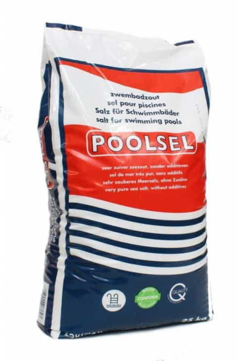 Zak met zwembadzout zonder toevoegingen, 25 kg.
