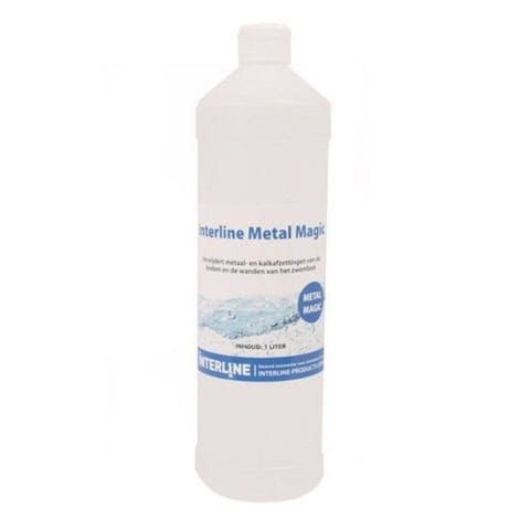 Fles Interline Metal Magic zwembadreiniger, 1 liter.