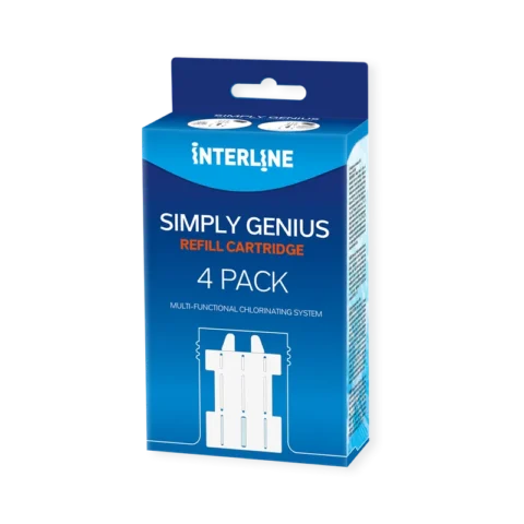 Interline chloorcartridge navulling vier stuks.