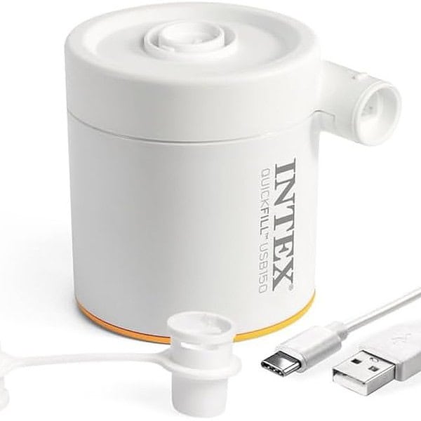 Elektrische pomp met USB-aansluiting en opzetstukken.