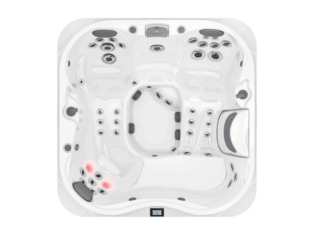 Luxe jacuzzi met meerdere jets en verlichting
