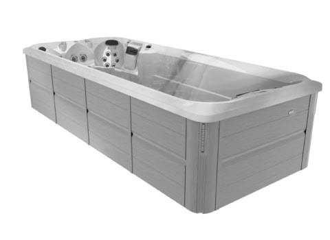Grote moderne jacuzzi of zwembad met jets.