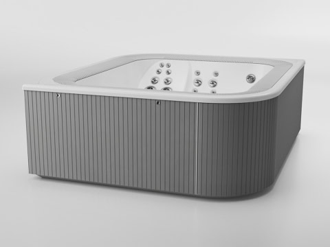 Moderne grijze whirlpool met meerdere jets